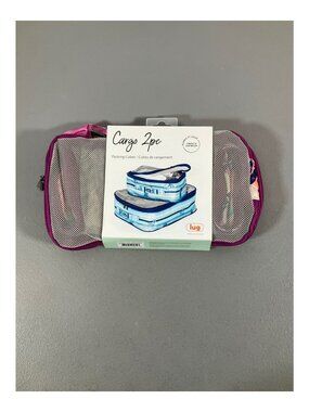 Lug Cargo 2PC Compression Packing Cubes Set, Azalea Pink, Ideal for Travel Organ